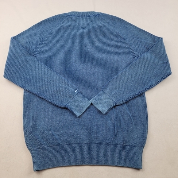 Tommy Hilfiger heathered fade blue crew neck sweater - Picture 4 of 5